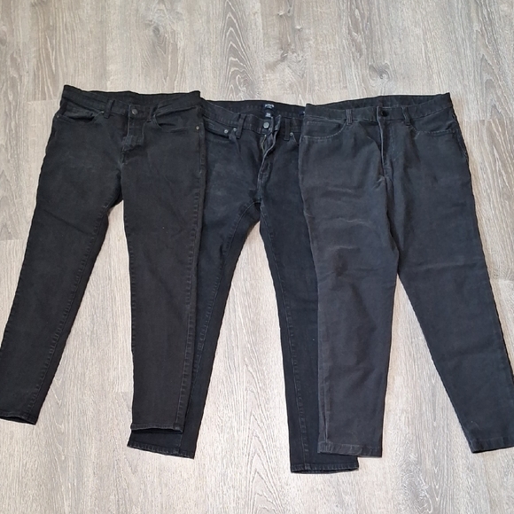 lululemon athletica Other - Men’s Designer Black Slim Straight Jeans Lot – Lululemon, J.Crew, Muji